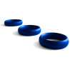 Black Label Cockring en métal Donut Strass Bleu
